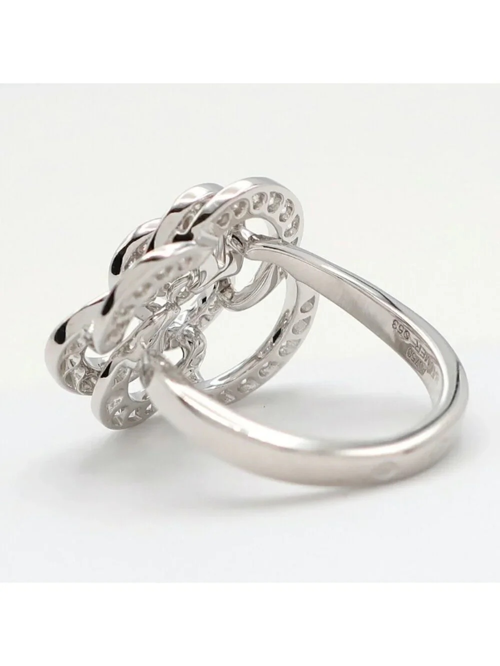 Chanel Ten Ring Camellia Diamond 750 18k White Gold